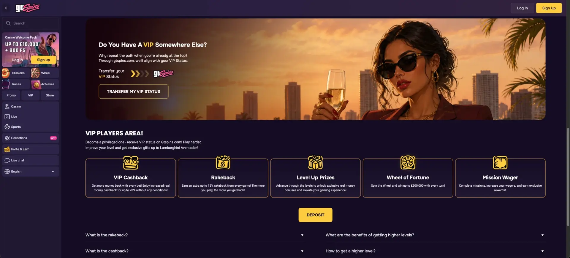 GTspins VIP transfer offer